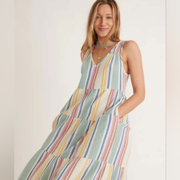 Marine layer Corinne Maxi Dress in Multi Stripe - Picture 5 of 12